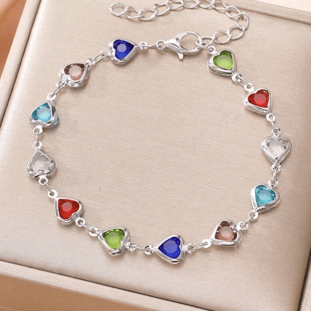 Heart Charm Multicolor Bracelet